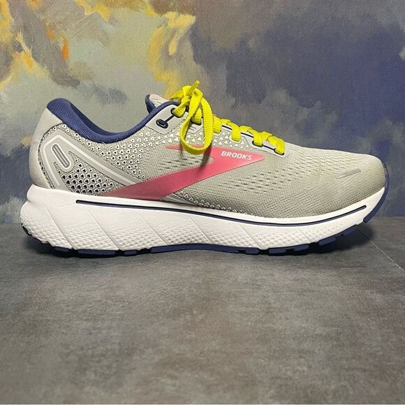 Brooks Ghost 14 Women's Sneakers Grey/Pink/Sulphur Spring Size 8.5B - Picture 14 of 16